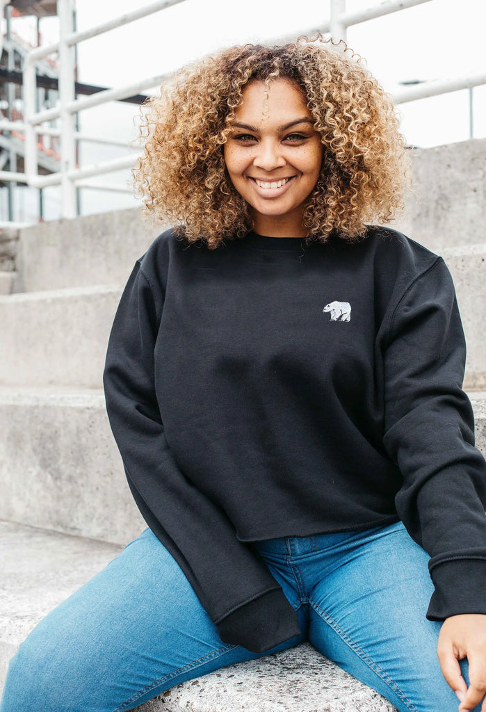polar bear womens cropped sweatshirt Big Wild Thought