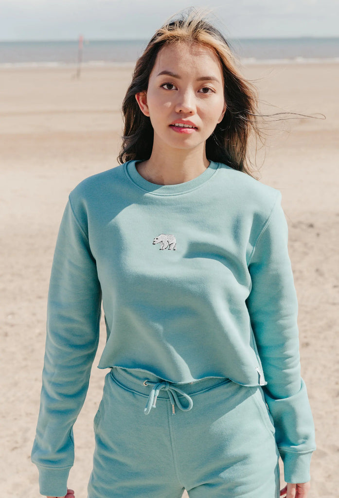 polar bear womens cropped sweatshirt Big Wild Thought