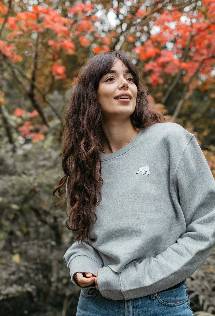 polar bear womens cropped sweatshirt Big Wild Thought