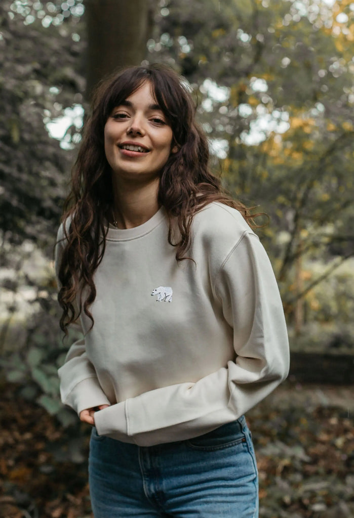 polar bear womens cropped sweatshirt Big Wild Thought