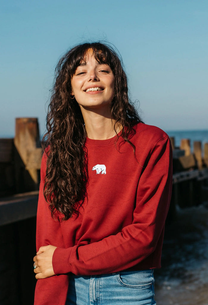 polar bear womens cropped sweatshirt Big Wild Thought