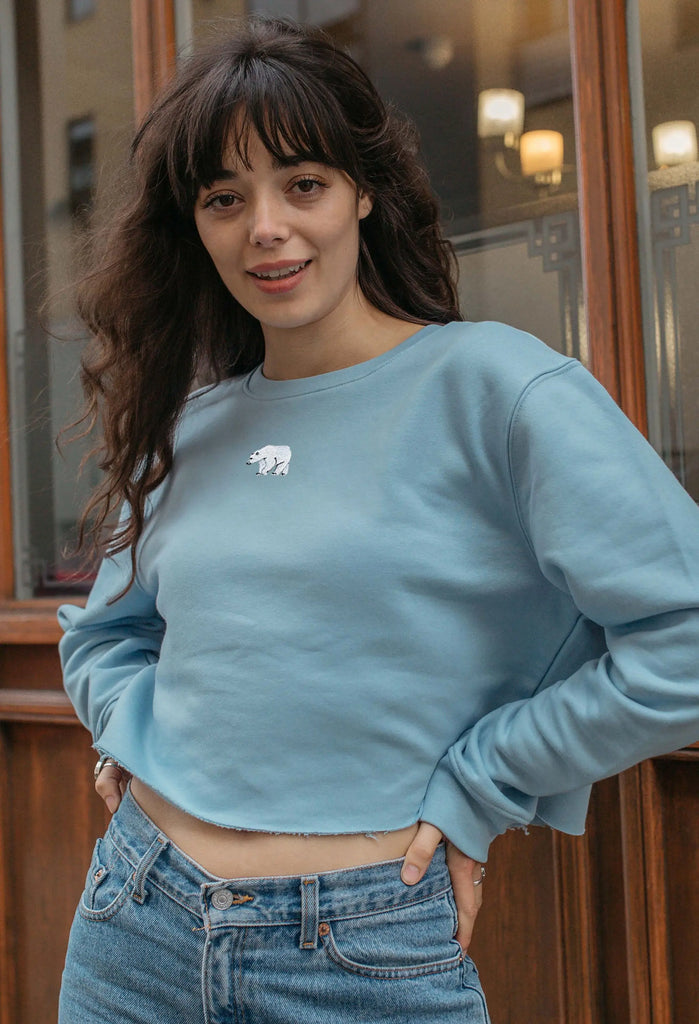 polar bear womens cropped sweatshirt Big Wild Thought