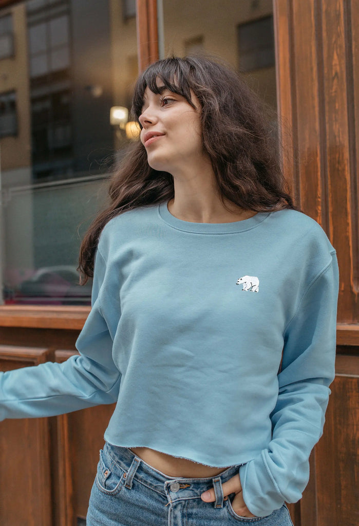 polar bear womens cropped sweatshirt Big Wild Thought