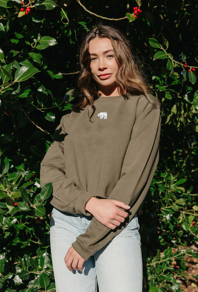polar bear womens cropped sweatshirt Big Wild Thought
