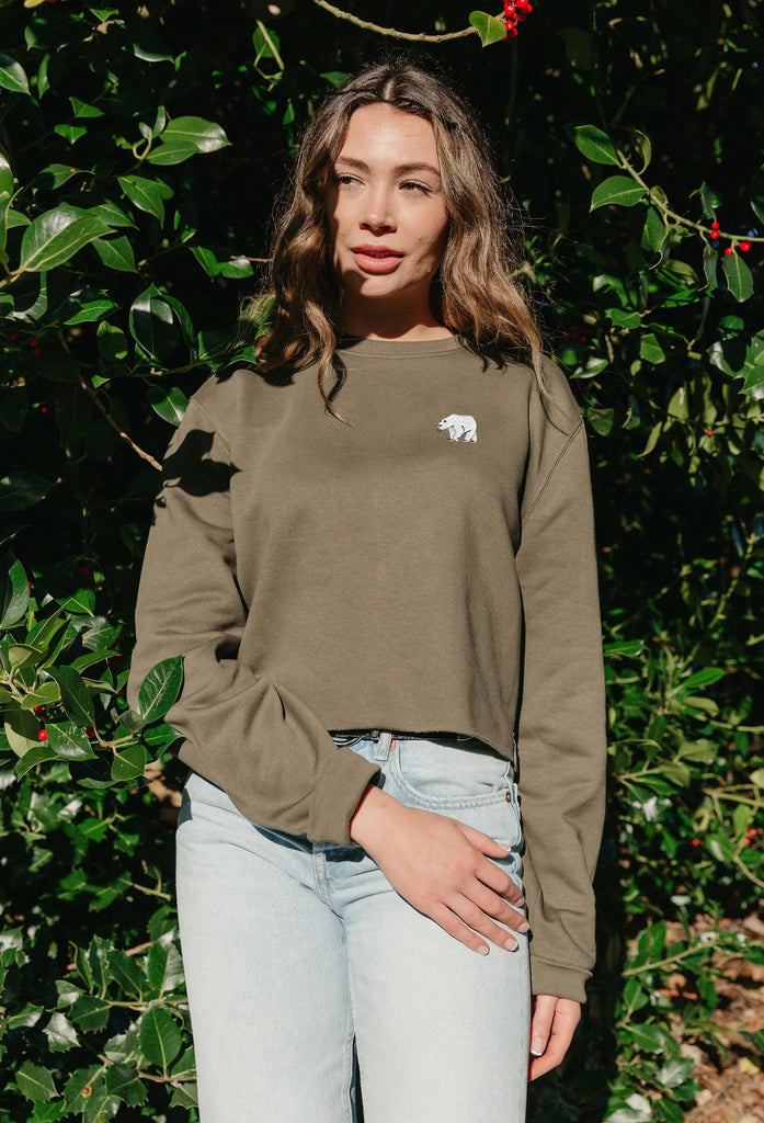 polar bear womens cropped sweatshirt Big Wild Thought
