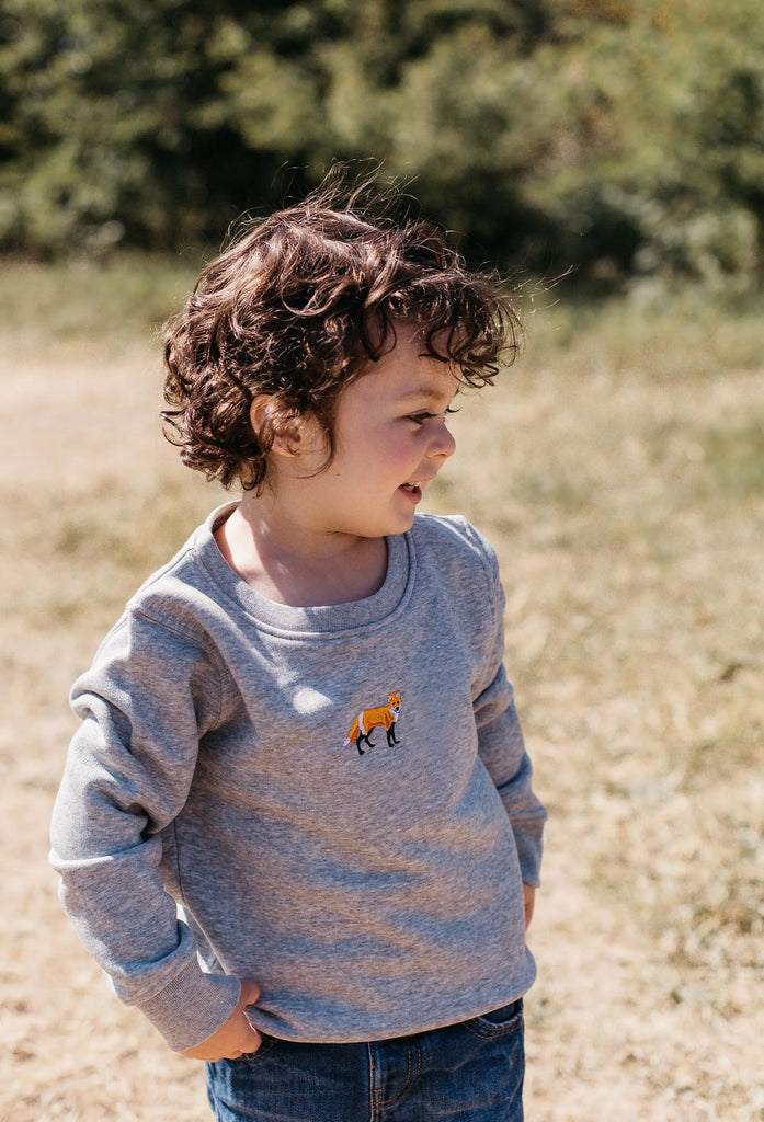 red fox childrens sweatshirt Big Wild Thought