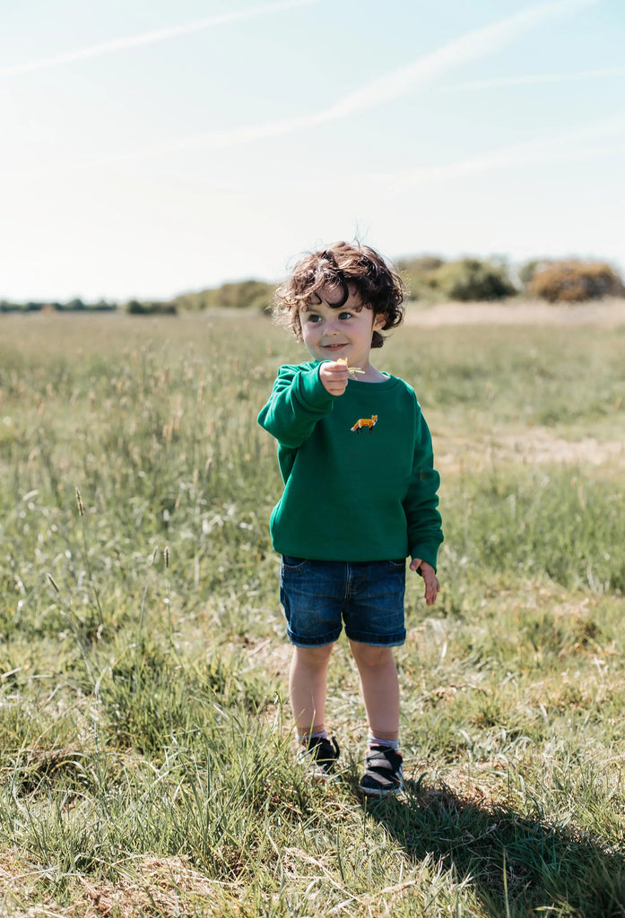 red fox childrens sweatshirt Big Wild Thought