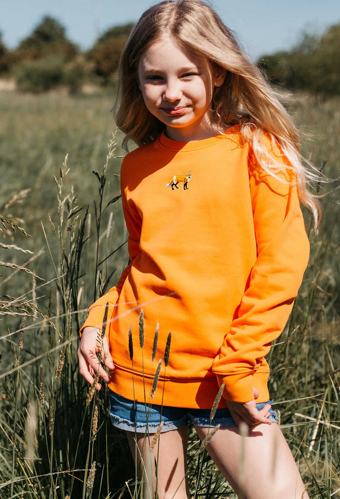 red fox childrens sweatshirt Big Wild Thought