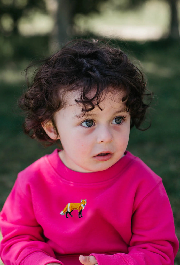 red fox childrens sweatshirt Big Wild Thought