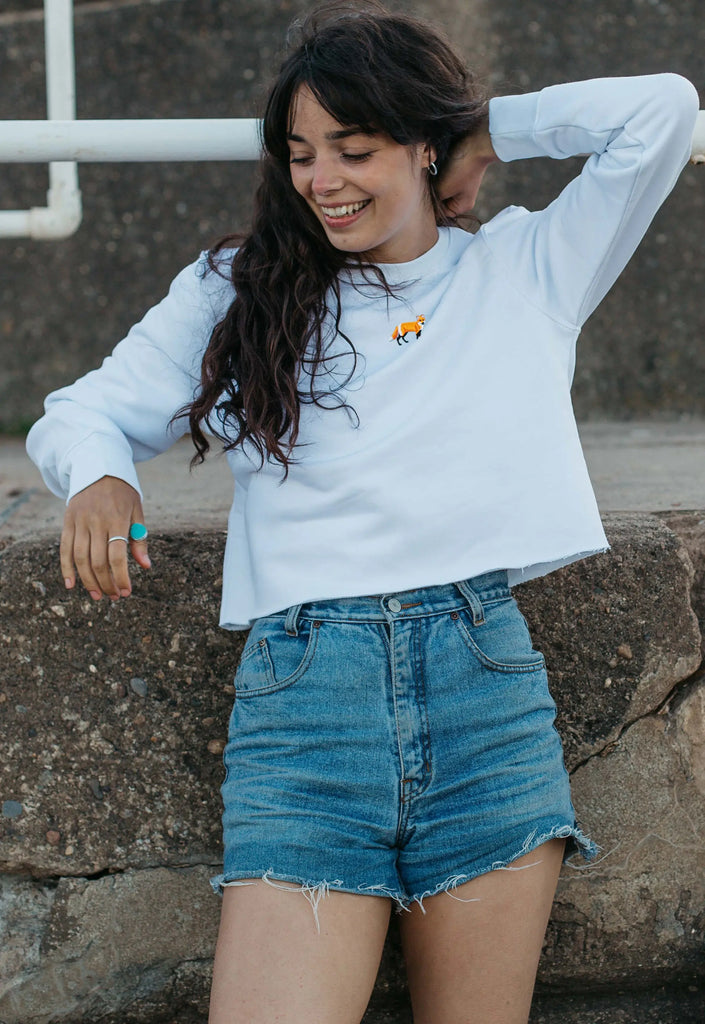 red fox womens cropped sweatshirt Big Wild Thought