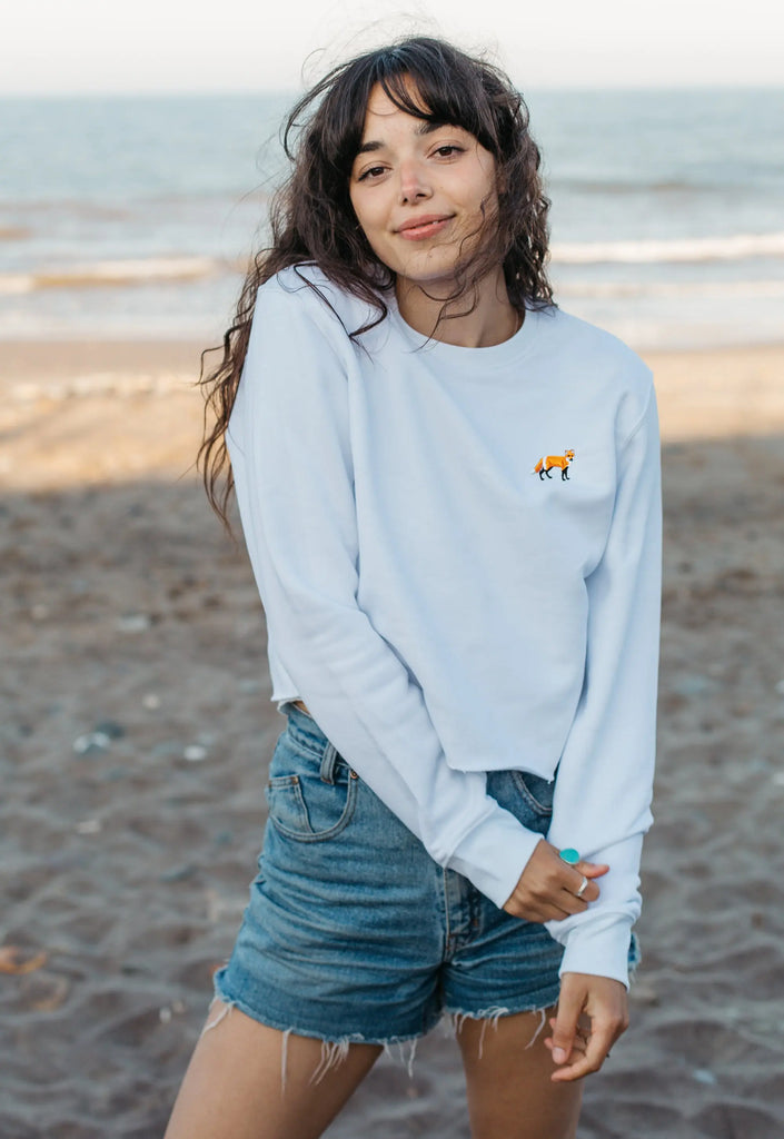 red fox womens cropped sweatshirt Big Wild Thought
