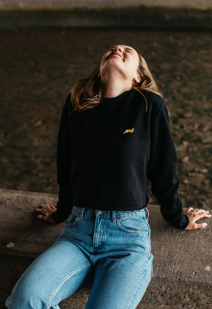 red fox womens cropped sweatshirt Big Wild Thought