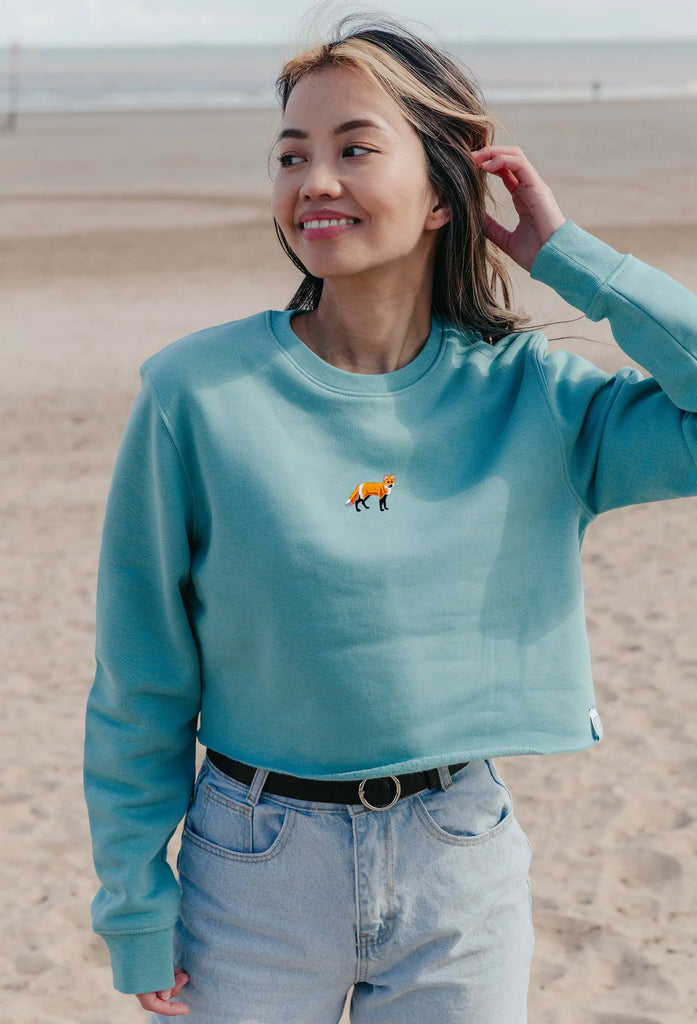 red fox womens cropped sweatshirt Big Wild Thought