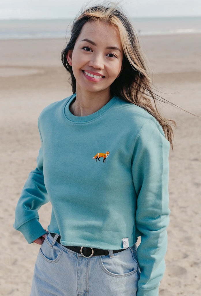 red fox womens cropped sweatshirt Big Wild Thought