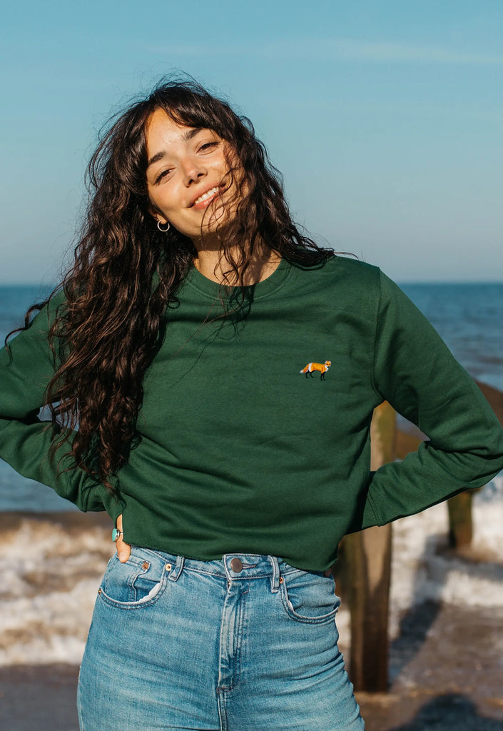 red fox womens cropped sweatshirt Big Wild Thought