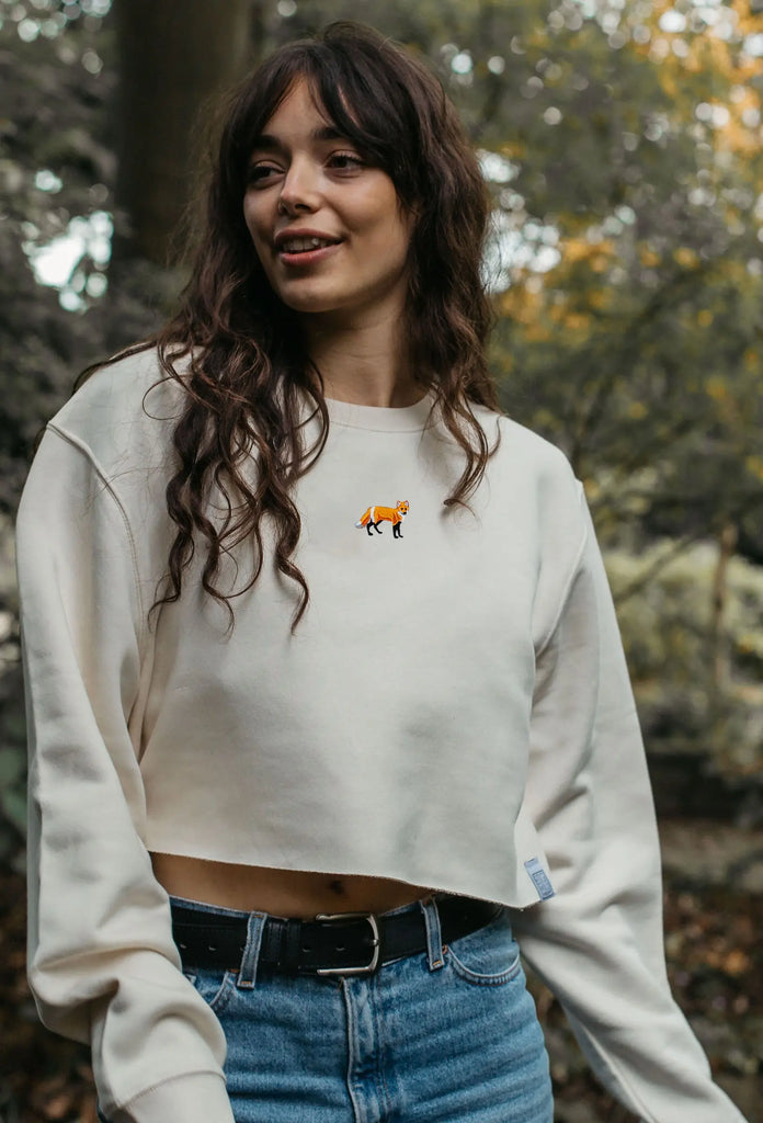 red fox womens cropped sweatshirt Big Wild Thought