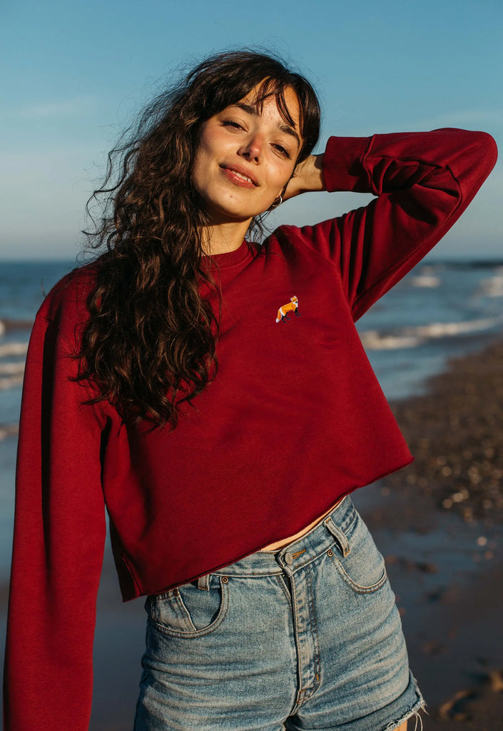 red fox womens cropped sweatshirt Big Wild Thought