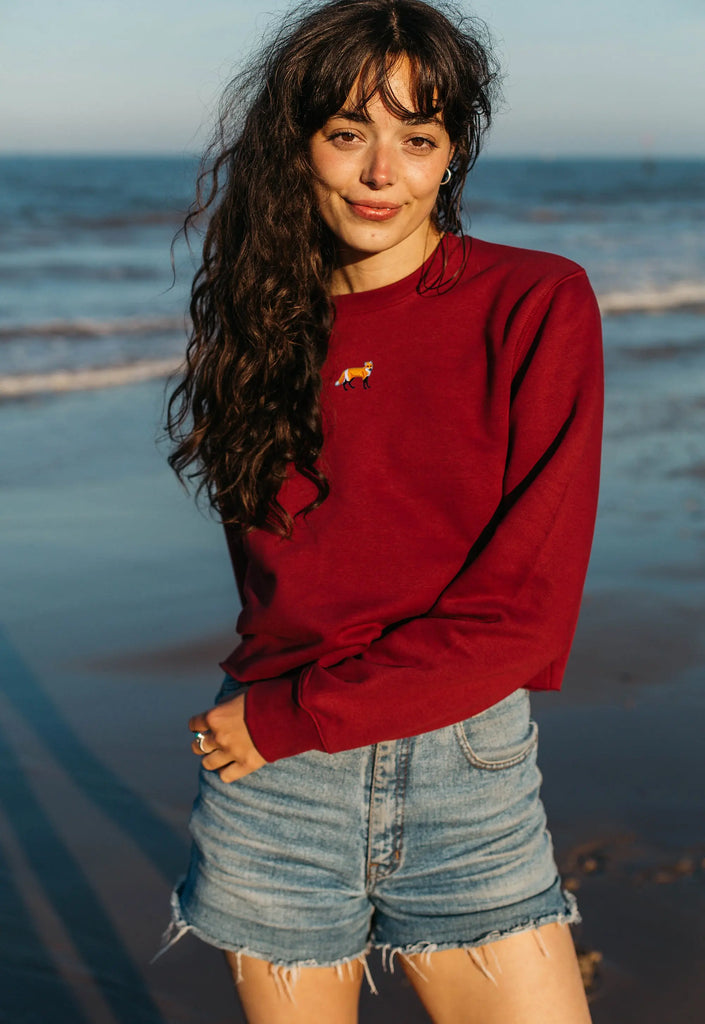 red fox womens cropped sweatshirt Big Wild Thought