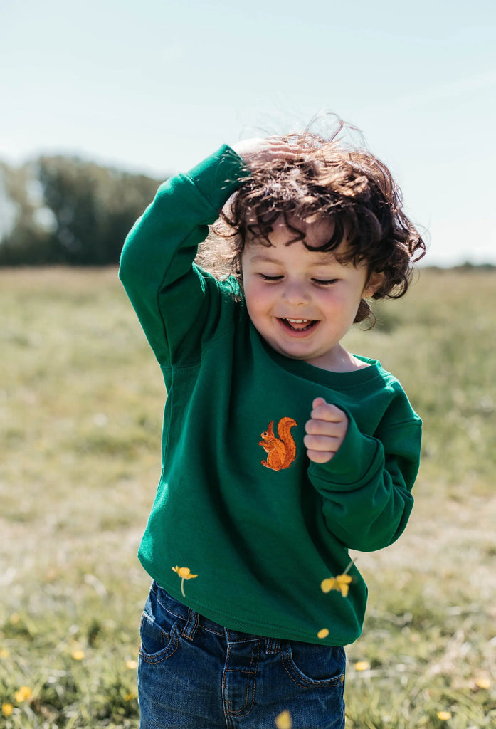 red squirrel childrens sweatshirt Big Wild Thought