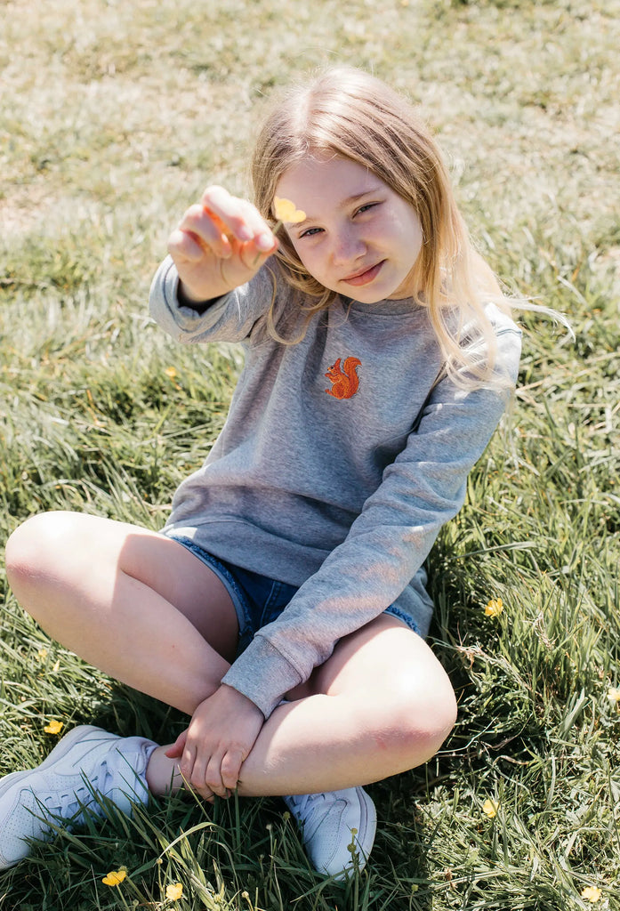 red squirrel childrens sweatshirt Big Wild Thought