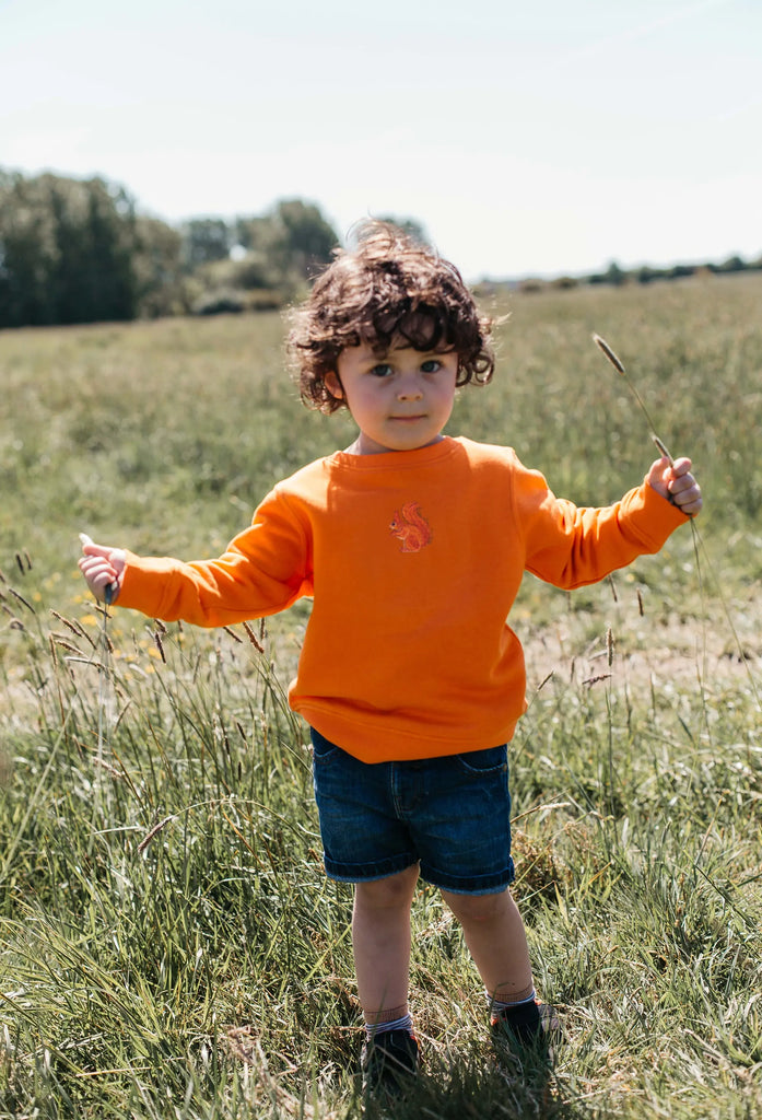 red squirrel childrens sweatshirt Big Wild Thought