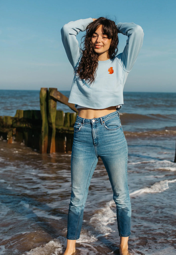 red squirrel womens cropped sweatshirt Big Wild Thought