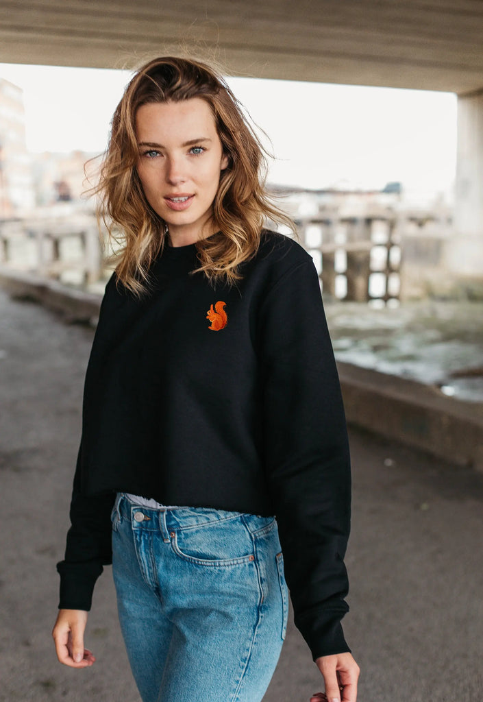 red squirrel womens cropped sweatshirt Big Wild Thought