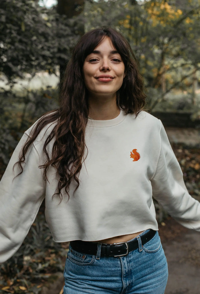 red squirrel womens cropped sweatshirt Big Wild Thought