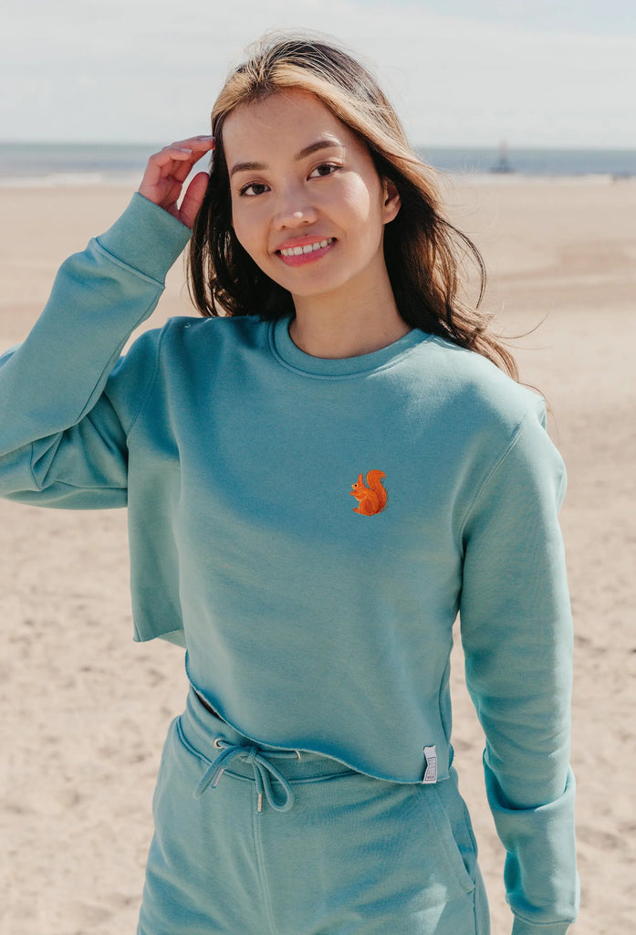 red squirrel womens cropped sweatshirt Big Wild Thought