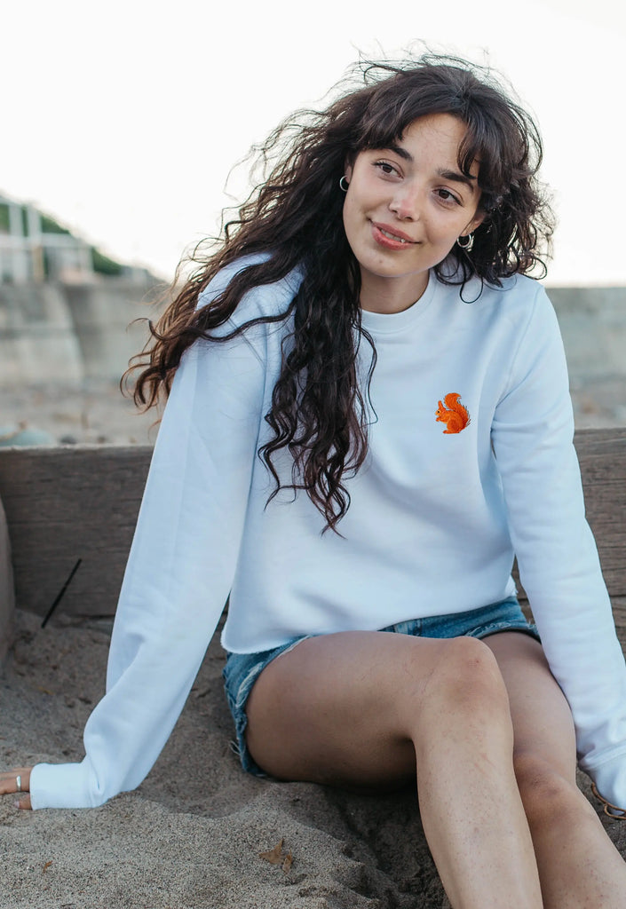 red squirrel womens cropped sweatshirt Big Wild Thought