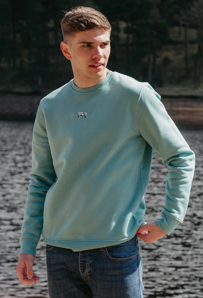 rhino mens sweatshirt Big Wild Thought