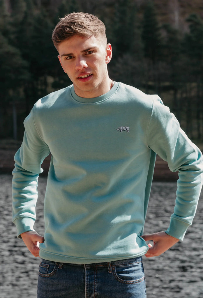 rhino mens sweatshirt Big Wild Thought