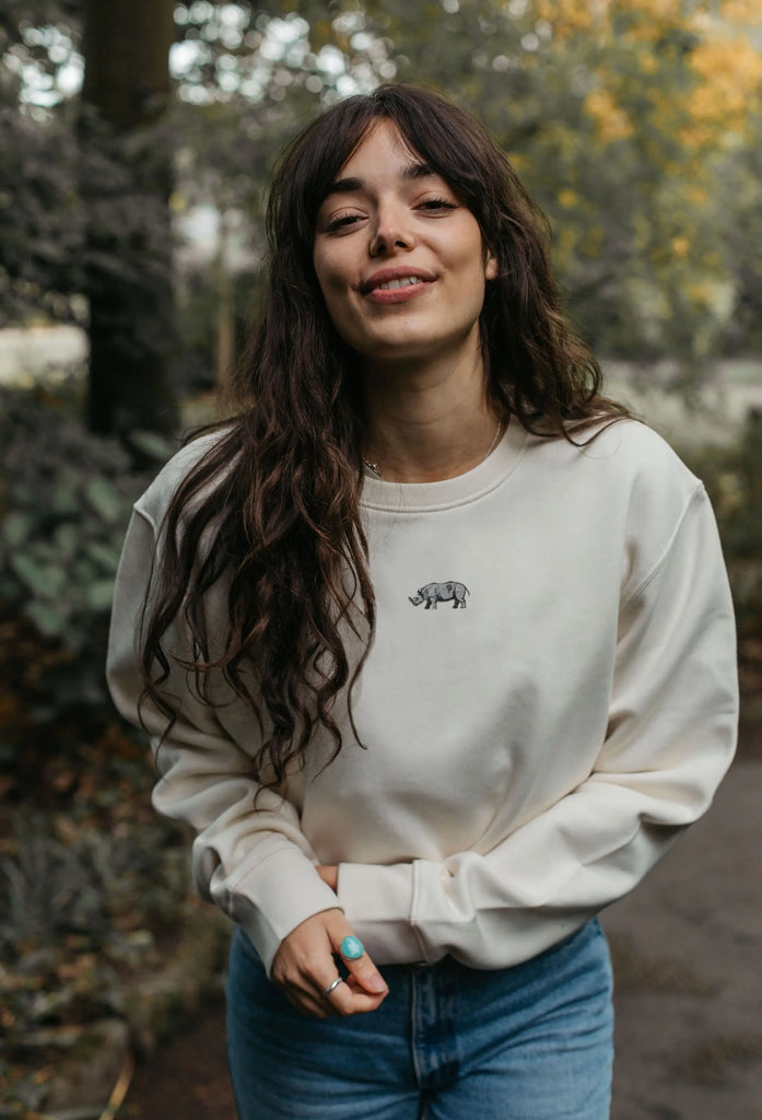 rhino womens cropped sweatshirt Big Wild Thought