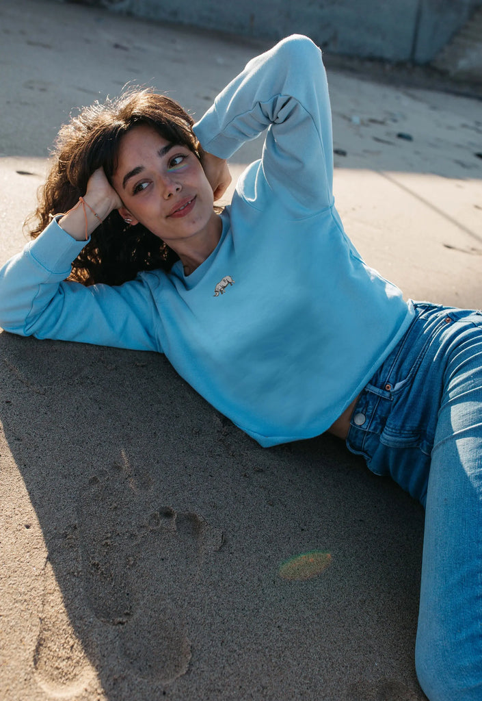 rhino womens cropped sweatshirt Big Wild Thought