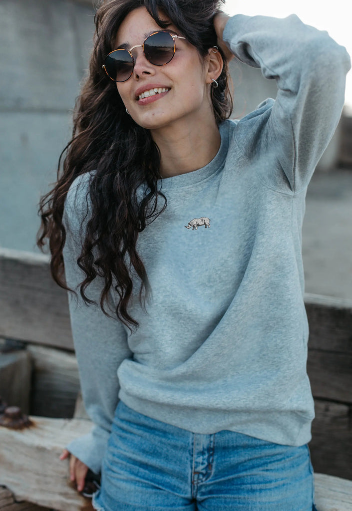 rhino womens sweatshirt Big Wild Thought