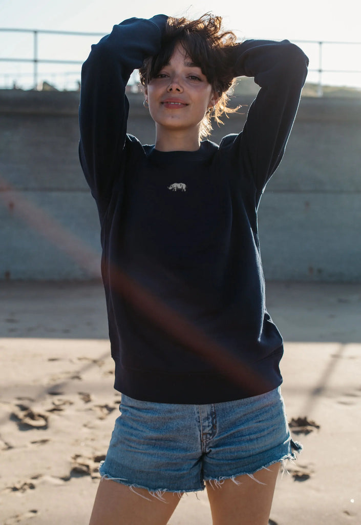rhino womens sweatshirt Big Wild Thought