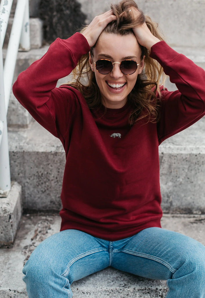 rhino womens sweatshirt Big Wild Thought