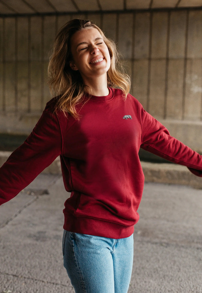 rhino womens sweatshirt Big Wild Thought