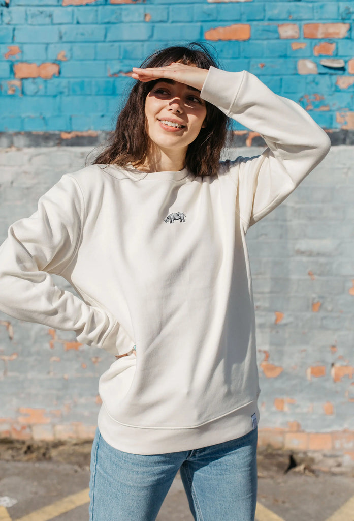 rhino womens sweatshirt Big Wild Thought