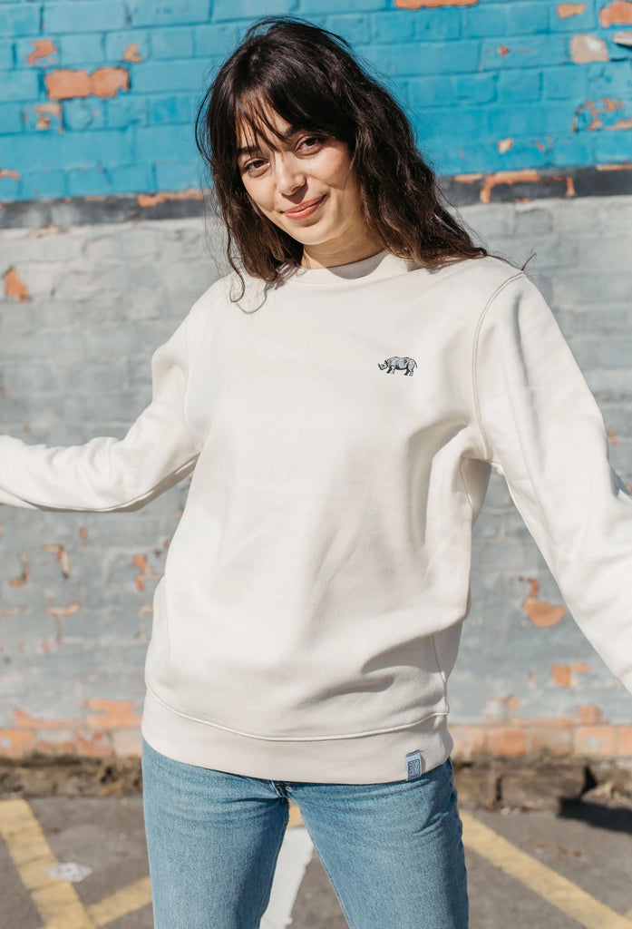 rhino womens sweatshirt Big Wild Thought