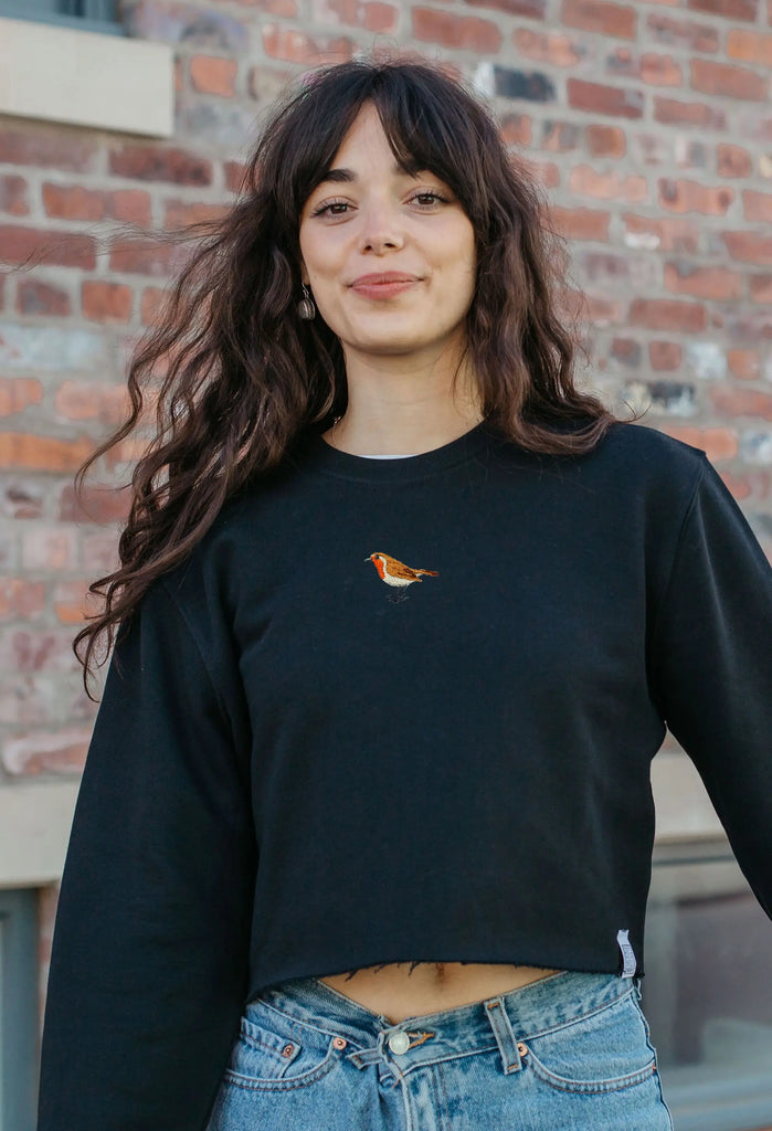 robin womens cropped sweatshirt Big Wild Thought