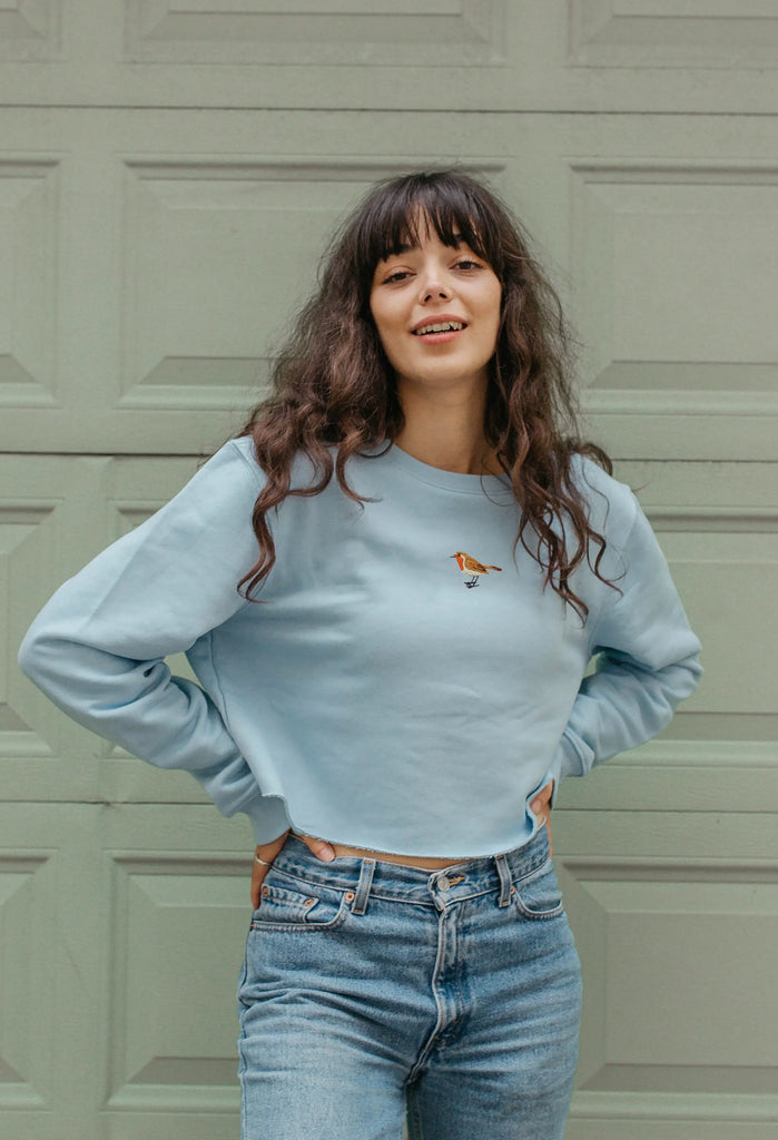 robin womens cropped sweatshirt Big Wild Thought