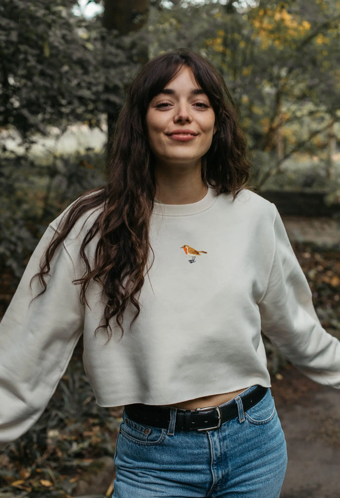 robin womens cropped sweatshirt Big Wild Thought