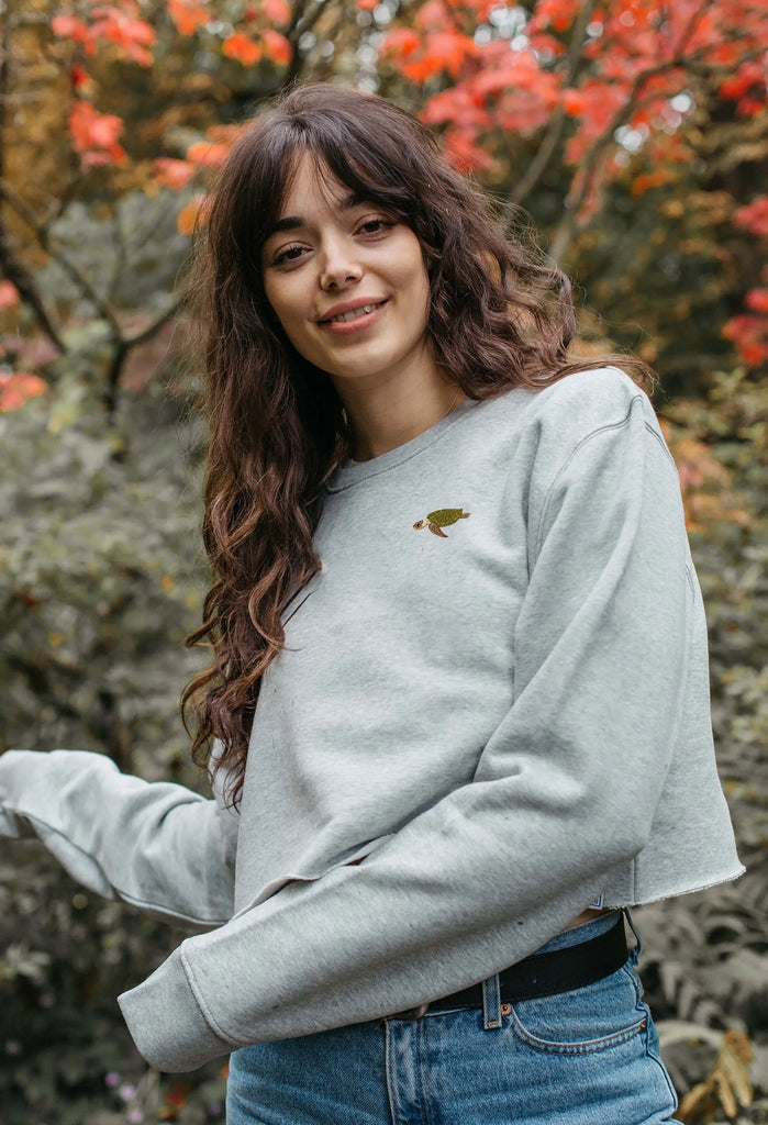 sea turtle womens cropped sweatshirt Big Wild Thought