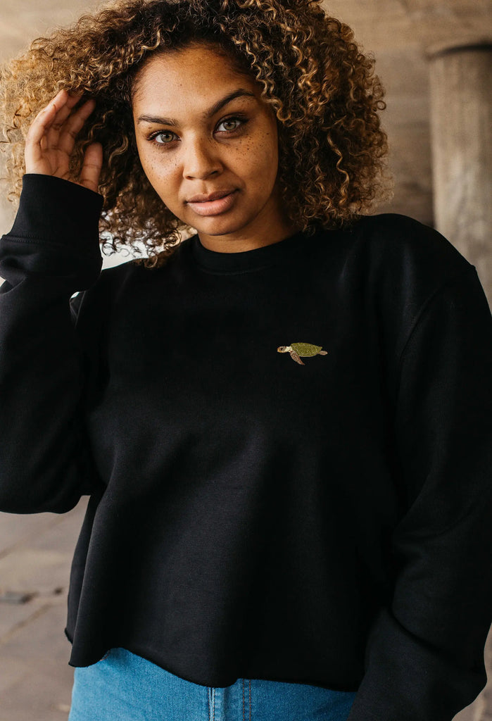 sea turtle womens cropped sweatshirt Big Wild Thought
