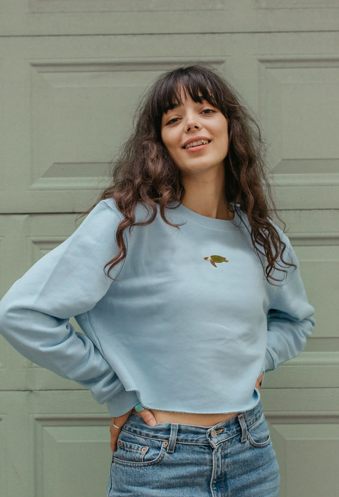 sea turtle womens cropped sweatshirt Big Wild Thought