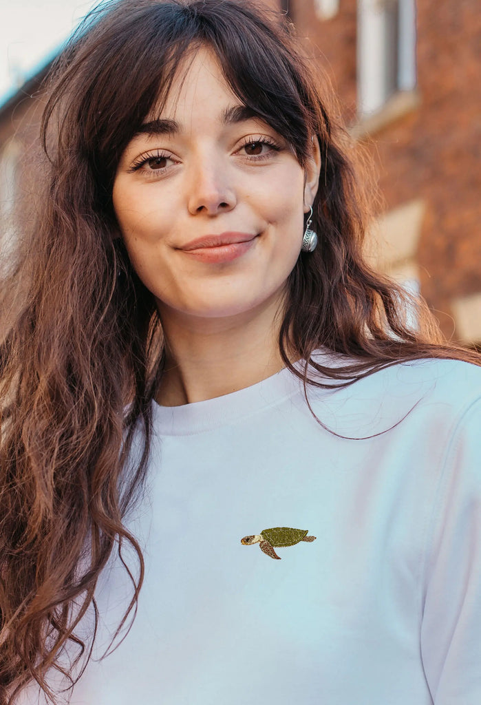 sea turtle womens cropped sweatshirt Big Wild Thought