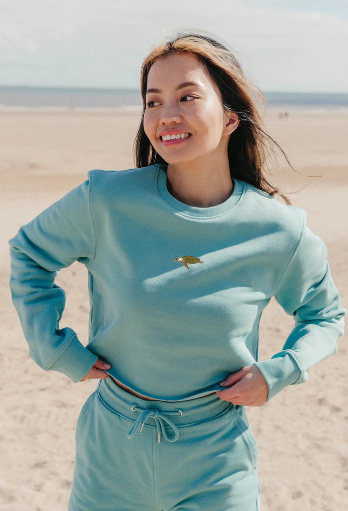 sea turtle womens cropped sweatshirt Big Wild Thought