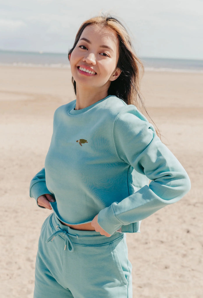 sea turtle womens cropped sweatshirt Big Wild Thought