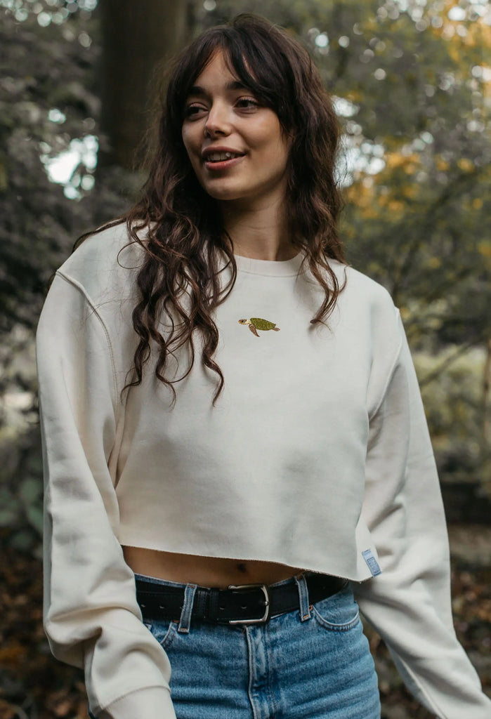 sea turtle womens cropped sweatshirt Big Wild Thought